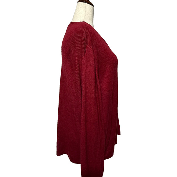 Maggie Barnes Cardigan Womens 3X Red Button Up Holiday Christmas Sweater Office - Picture 7 of 9
